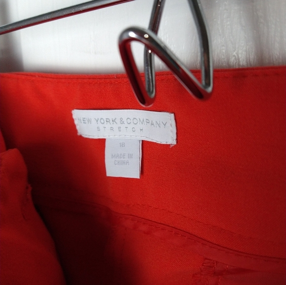 New York & Company Red and Orange Trousers Vibrant Style - Picture 7 of 10